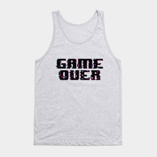 Game over 8 bit glitch Tank Top